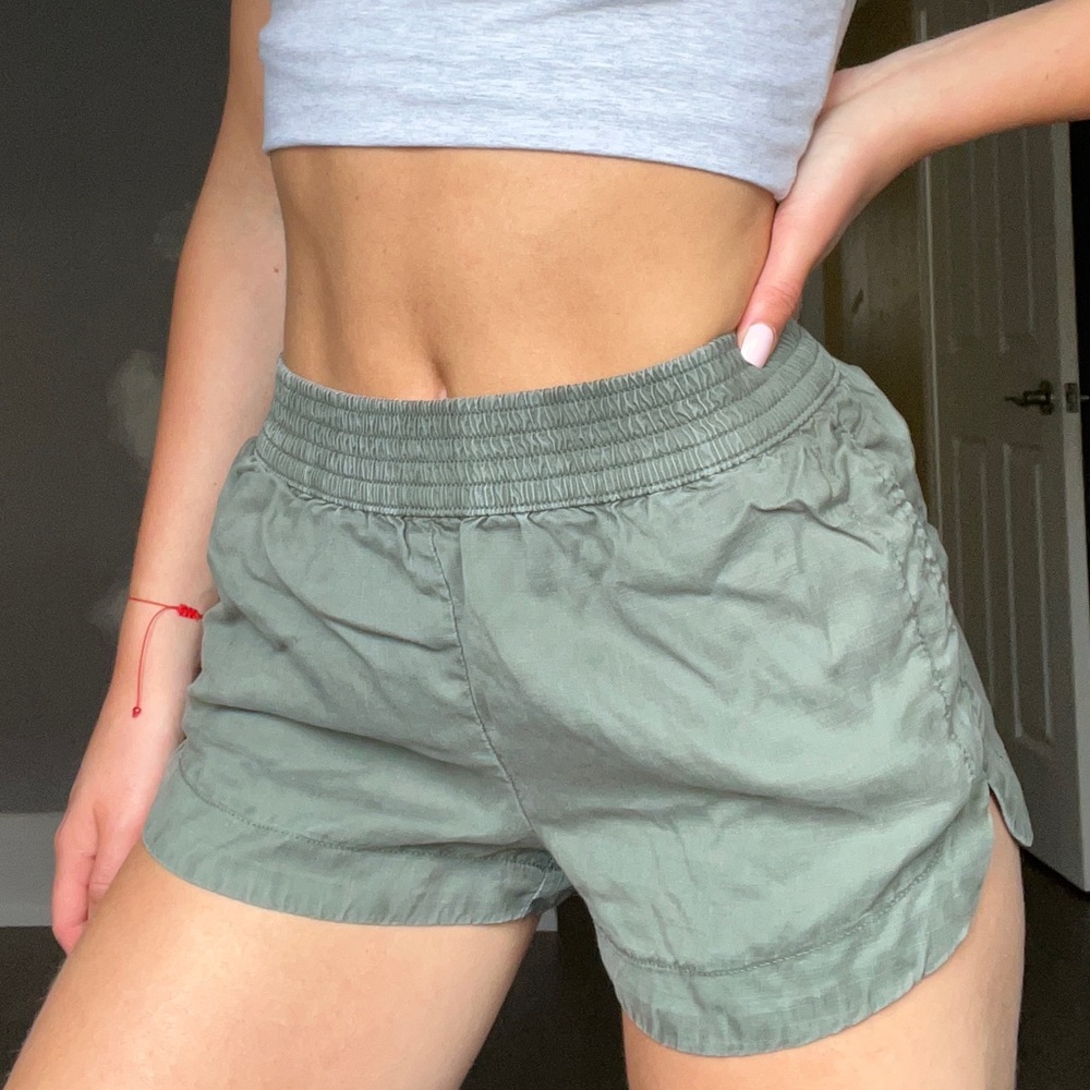 Dark green Aritzia cargo shorts